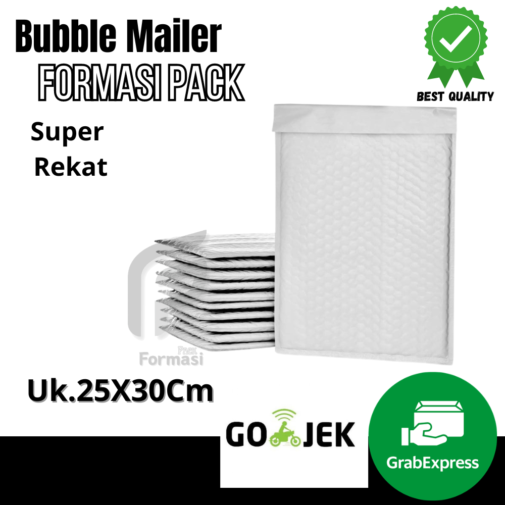 

BUBBLE MAILER 25x30 Plastik Packing / Kantong Polybubble / Amplop Bubble Mailer - Bubble Bag / Banyak Ukuran