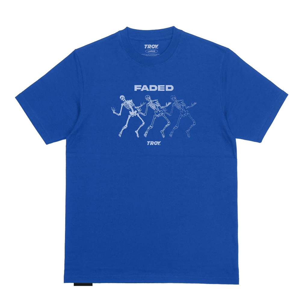Troy Company T-shirt Royal Blue Faded - Kaos Lengan Pendek Kaos Biru Benhur MTD 2745