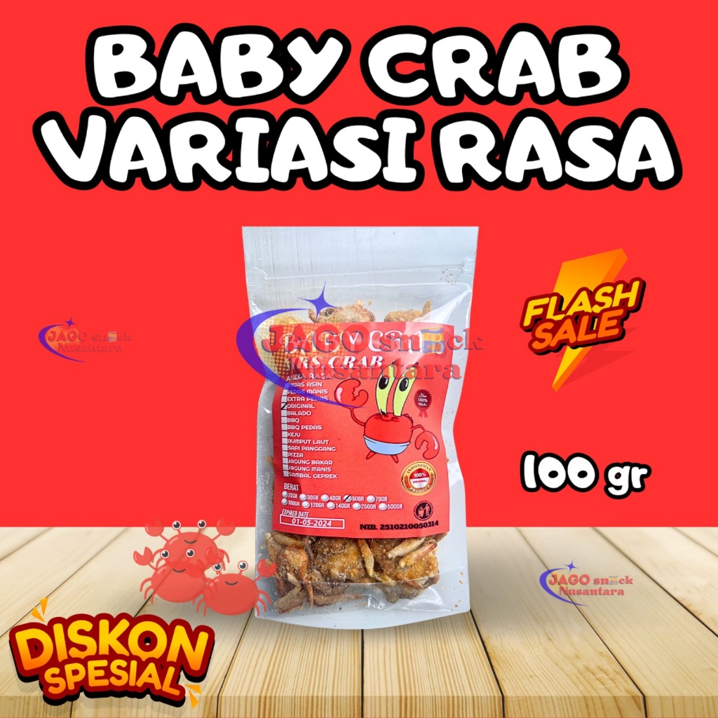 

Baby Crab Keripik 100 gr (KERIPIK RAJUNGAN) Crispy Laut Variasi Rasa