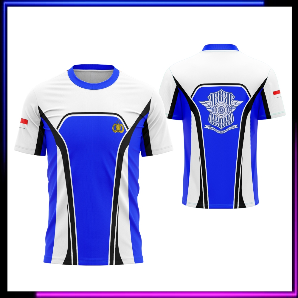 Jersey Polisi | Kaos Baju Pria Seragam Polisi Lalu Lintas Free Custom Nama Fullprint
