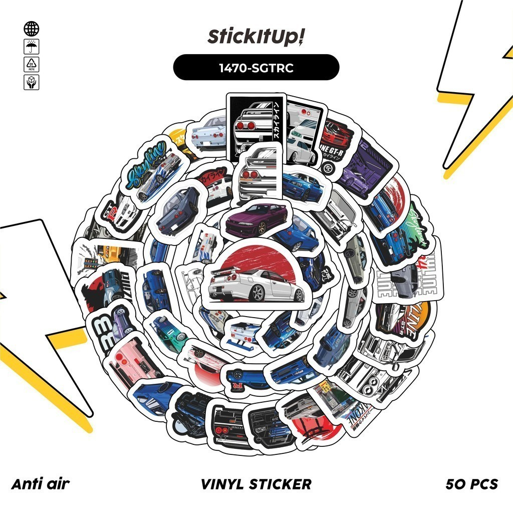 

COD✨ 100 Pcs Stiker Skyline GTR SuperCar Lucu Anti Air Untuk Dekorasi Notebook Sepeda Skateboard Handphone DIY