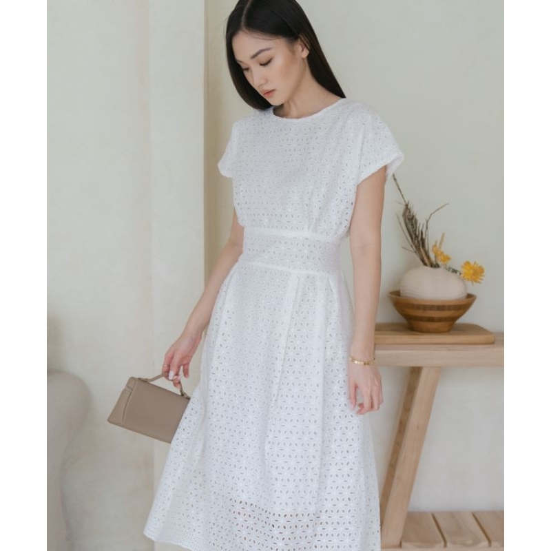 DRESS WANITA/BROKAT DRESS - QUINNY PREMIUM EYELET DRESS
