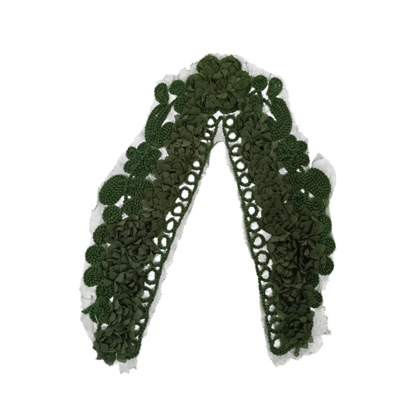 Aplikasi Bordir Tempel Kerah / Renda Tempel dada kebaya dres