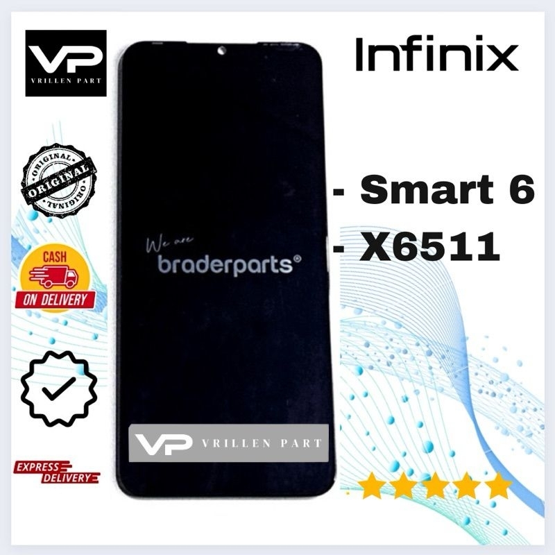 LCD Touchscreen Infinix Smart 6 X6511 / X6511E / X6511B E1 Black Braderparts