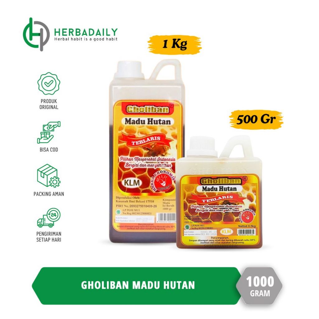 

GHOLIBAN Madu Hutan Kalimatan KLM 1kg 500Gr Original 100%