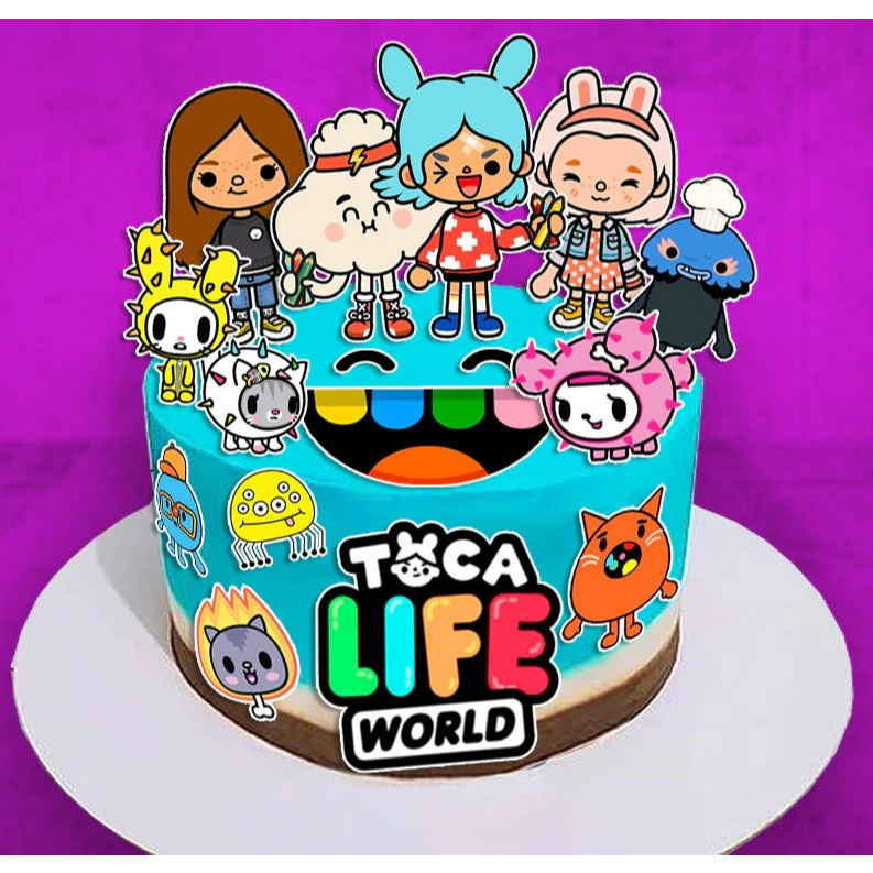 Topper Cake  Free Nama tema Toca Boca Life Word