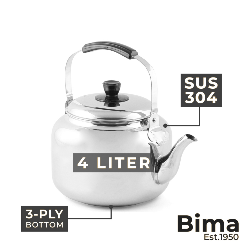 BIMA Teko 4 Liter Stainless Steel SUS 304 Ceret Air Panas My Choice