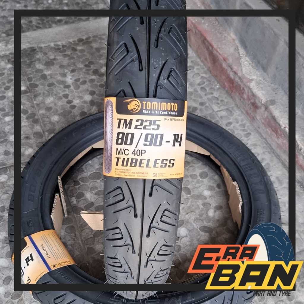 BAN LUAR TOMIMOTO TM225 80 90 RING 14 TUBELESS SOFT DONAT