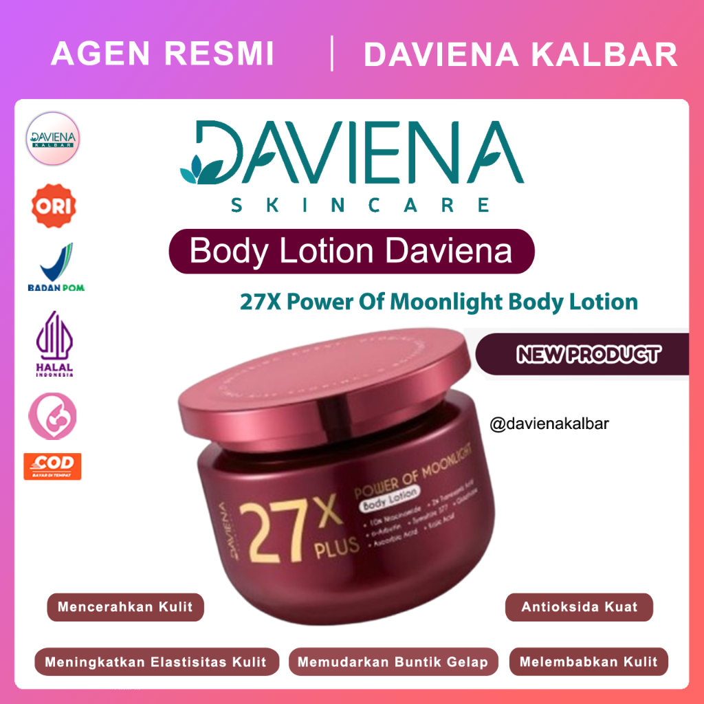 Daviena HB Dosting Body Lotion Daviena Skincare Original Cream Tubuh Pencerah Daviena Lotion Pemutih