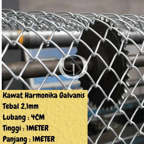 kawat harmonika tebal 2,1mm lubang 4cm