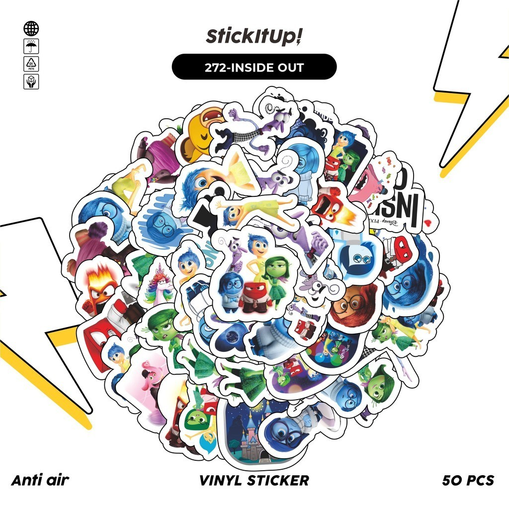 

COD100 Pcs Stiker Kartun Inside Out Lucu Keren Anti Air Untuk Dekorasi Notebook Sepeda Skateboard Handphone DIY