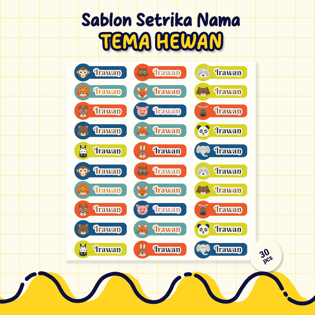 

Sablon Setrika Nama, Sablon DTF Nama, Tema Hewan by Sablon Nama