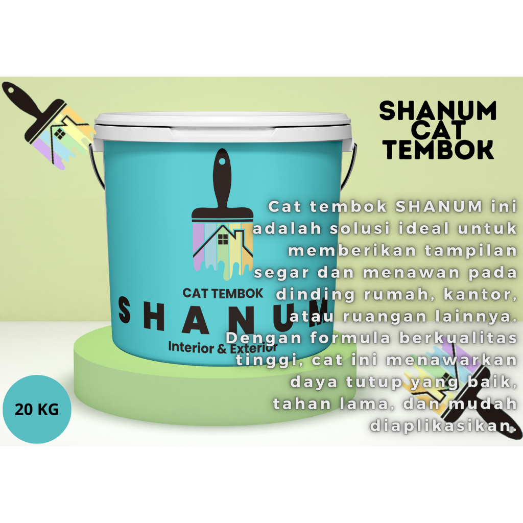 (Promo) Cat Tembok Shanum 20KG Anti Jamur Anti Ngapur Cepat Kering Bukan Dulux/jotun/nippon/aviant