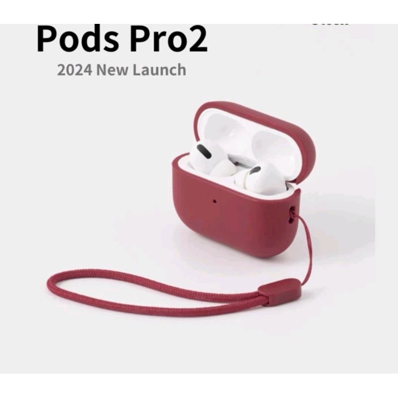 TWS Pods Pro 2 ANC 100% Earphone iPhone + Free Premium Silicone Softcase with lanyard for airpods Pr