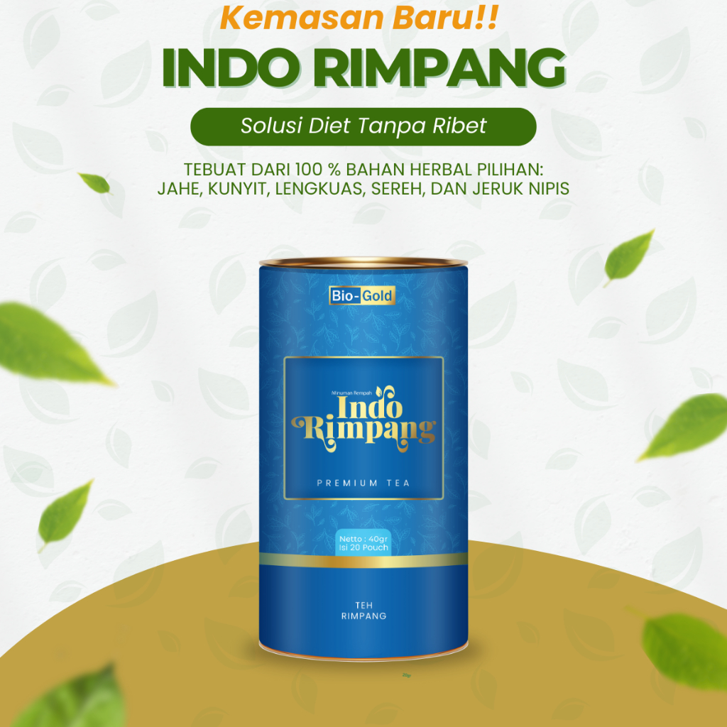 

TEH INDO RIMPANG BIO GOLD Premium Tea Celup Bahan Herbal Alami Cara Cepat Melangsingkan Badan Diet