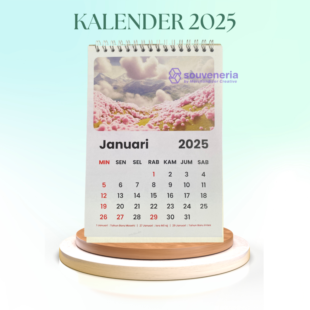 

Cetak Kalender Meja 2025 Linen Tema Pemandangan isi 12 Lembar 1 Muka
