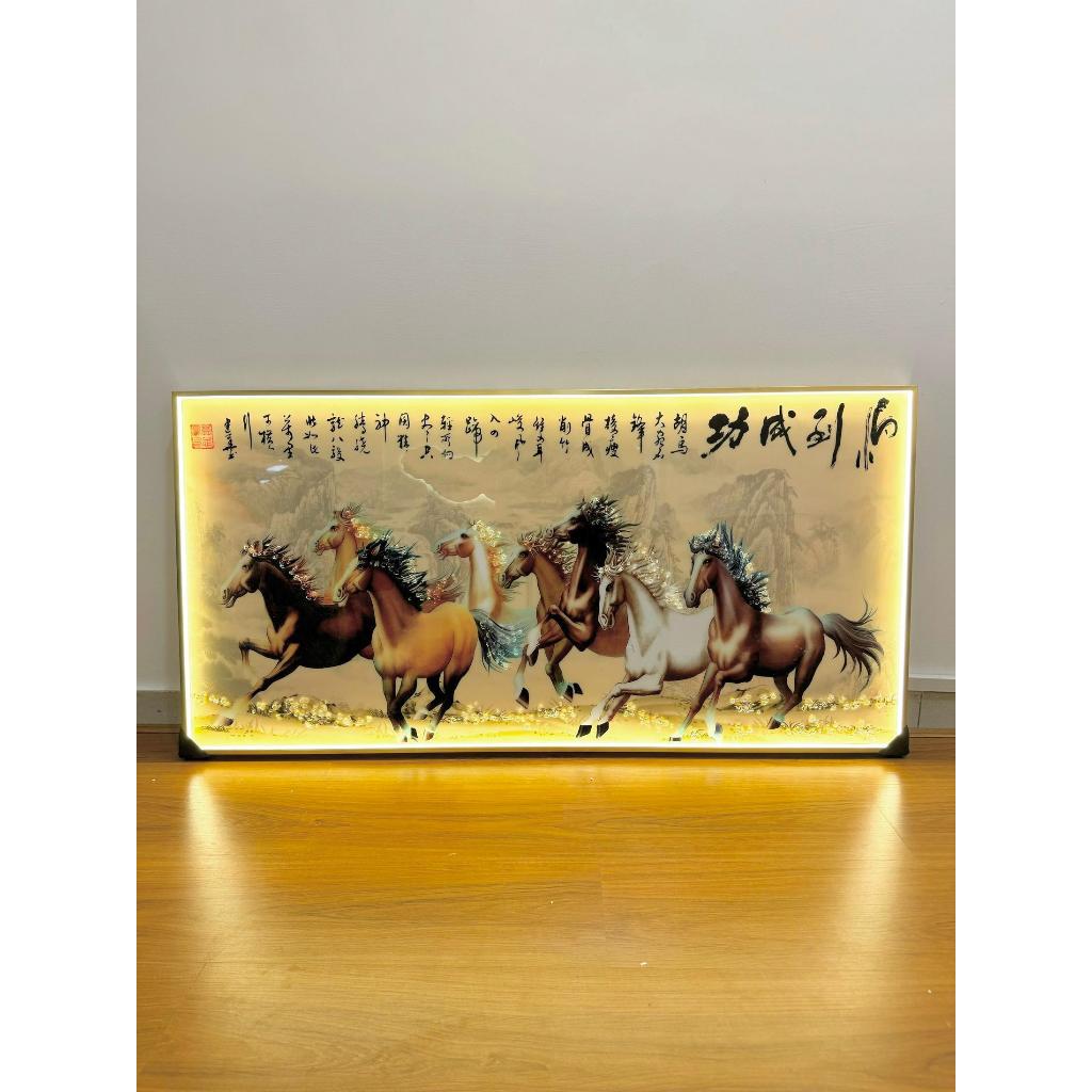 Lukisan Kuda Porcelain 5D Diamond + LED
