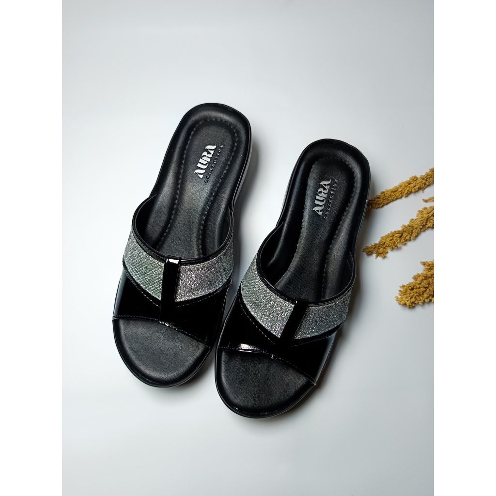 AURA - Greta Sandal Wanita / Sandal Wedges Wanita Tinggi 5cm