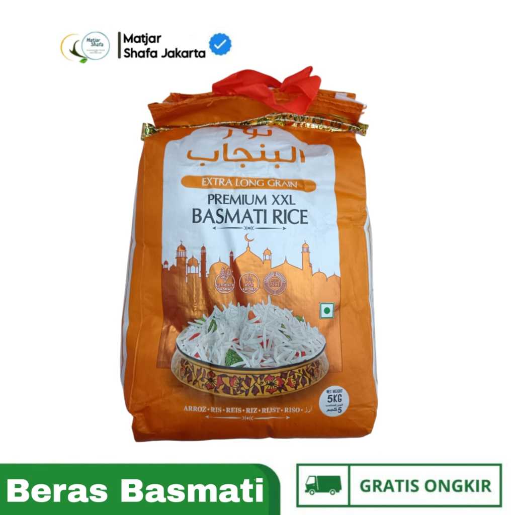 

BERAS BASMATI EXTRA LONG NASI KEBULI ASLI MURAH BERAS BASMATI NOOR E PUNJAB 5KG