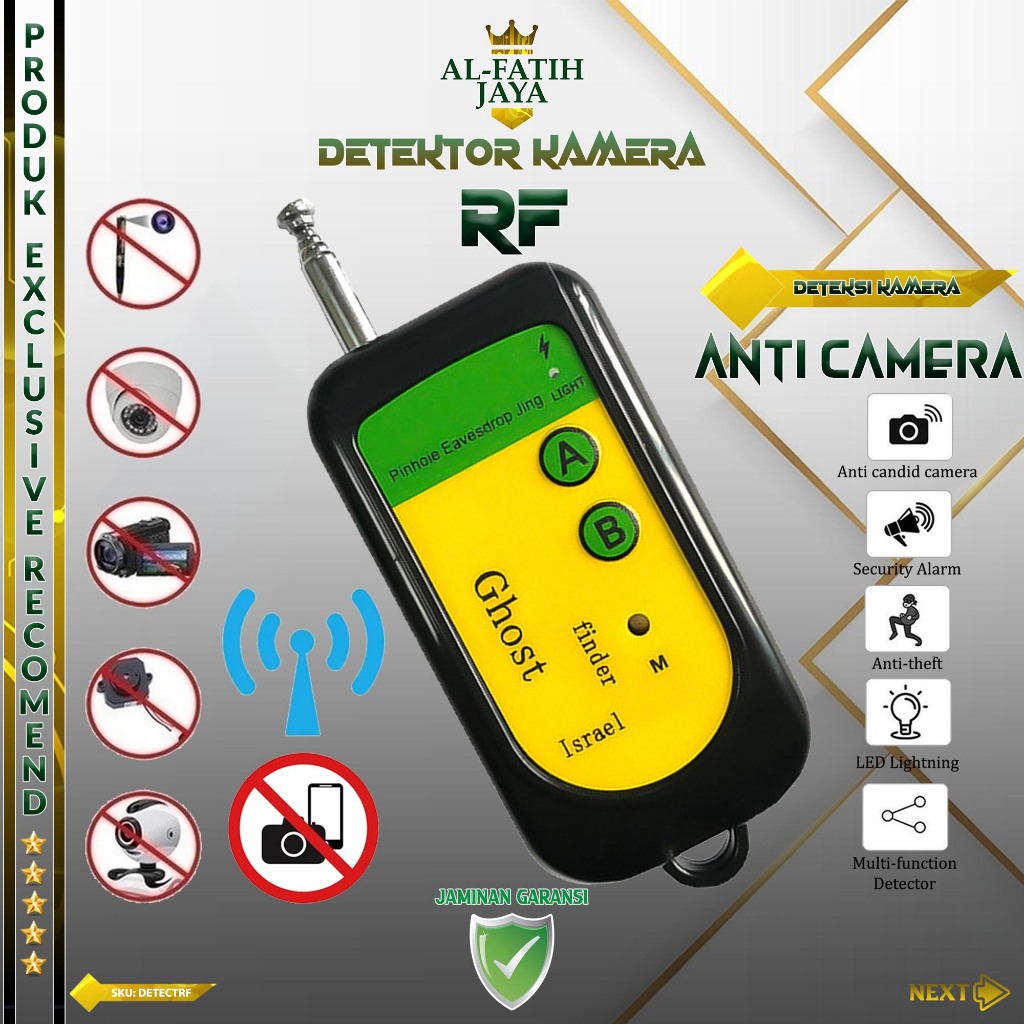 RF Signal Smart Detector Alarm Finder Detektor Mini Portable Pendeteksi Sinyal Anti Pelacakan Pencar