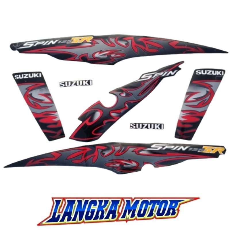 Spin Striping Stiker bodi Hitam Suzuki SPIN 125 SR