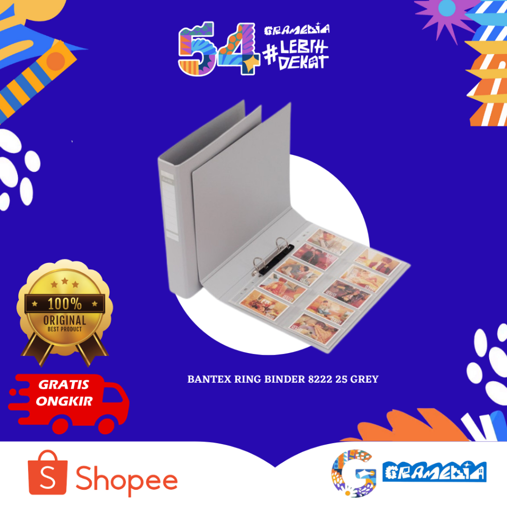 

GRAMEDIA BOGOR - BANTEX RING BINDER 8222 25 GREY