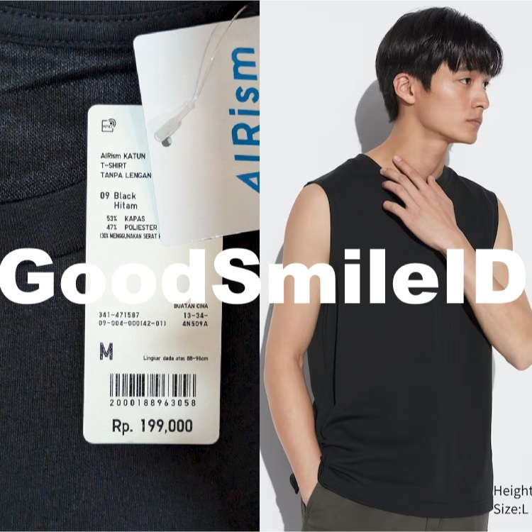 SALE LAST STOCK Men AIRism Katun T-Shirt Tanpa Lengan Tanktop Pria Tank Top UNIQLO Atasan Sleeveless