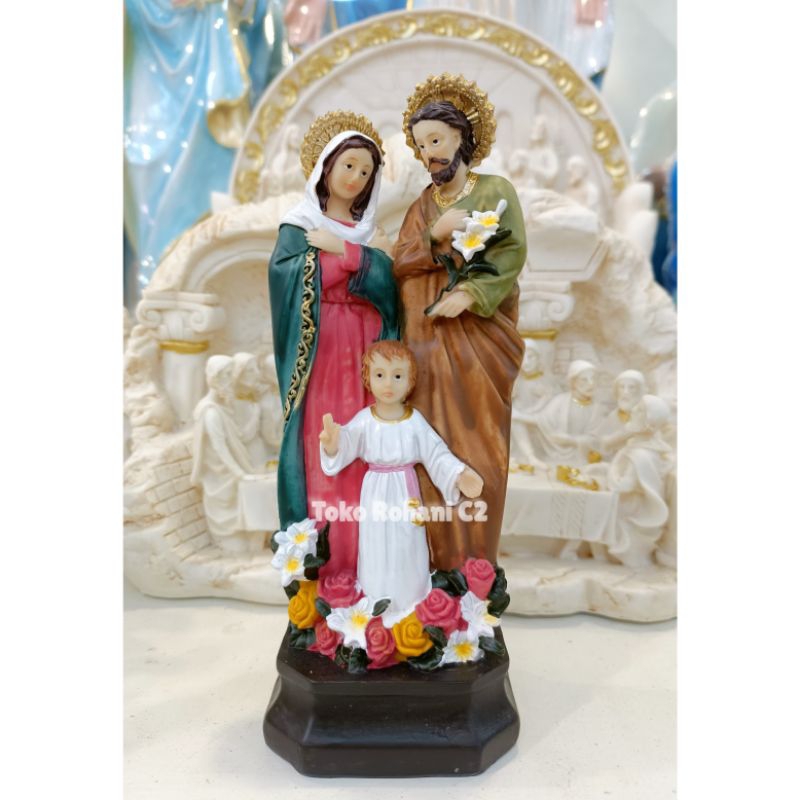 Patung Keluarga Kudus Berdiri Warna 17cm Italy (7806) - Patung Keluarga Kudus 12cm - Patung Keluarga