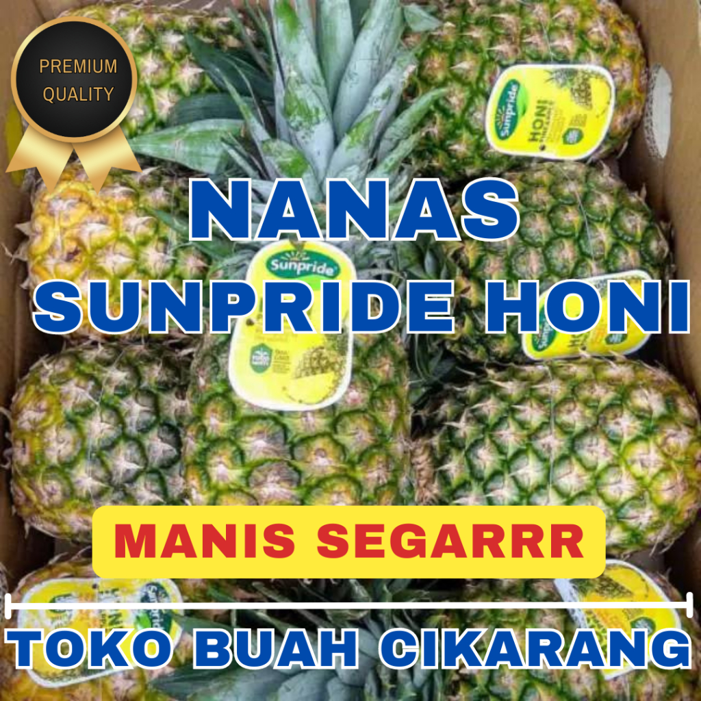 

(BISA COD) PROMOO BUAH NANAS HONI SUNPRIDE PREMIUM 1 BUAH BERAT 0,9 - 1,4 KG TOKO BUAH CIKARANG