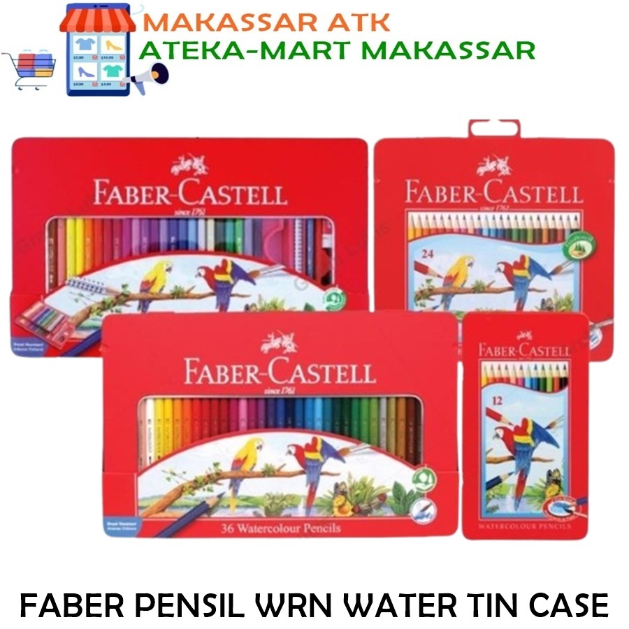 

[1SET] FABER PENSIL WARNA 12 24 36 48 WATER TIN CASE KALENG
