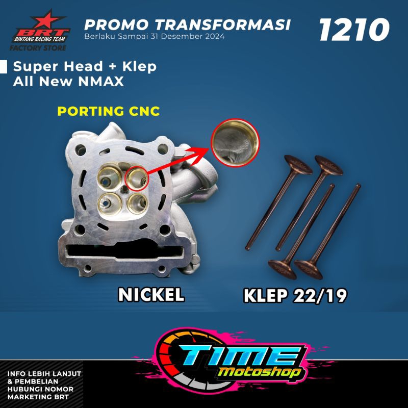 HEAD BRT NMAX AEROX 22/19 NICKLEBRONZE PORTING CNC