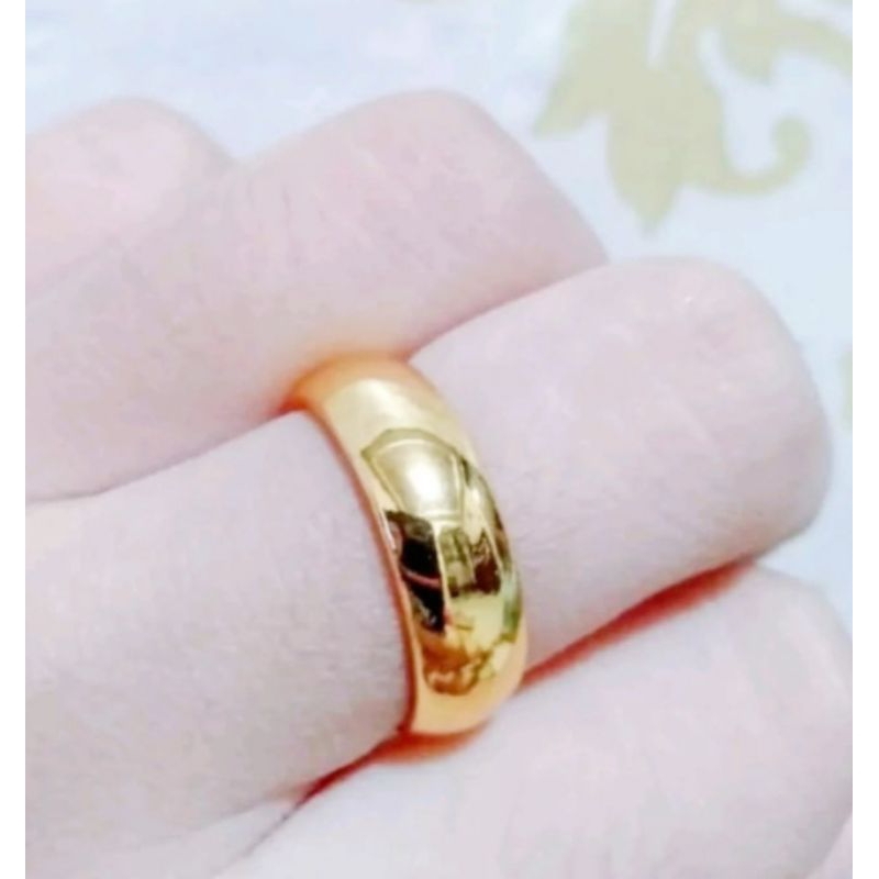 cincin polos pria dan wanita lapis emas 24k.