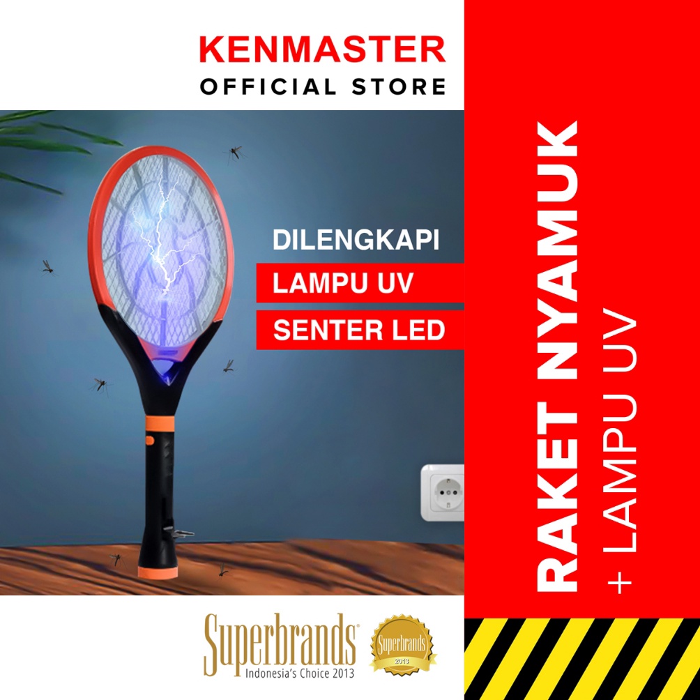 Berkualitas Kenmaster Raket Nyamuk  Senter UV  MOSQ17