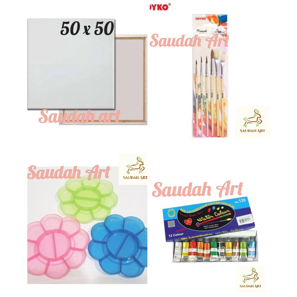 

Baru Aman Paket Lukis Kanvas kanvas 5x5kuaspalet cat air