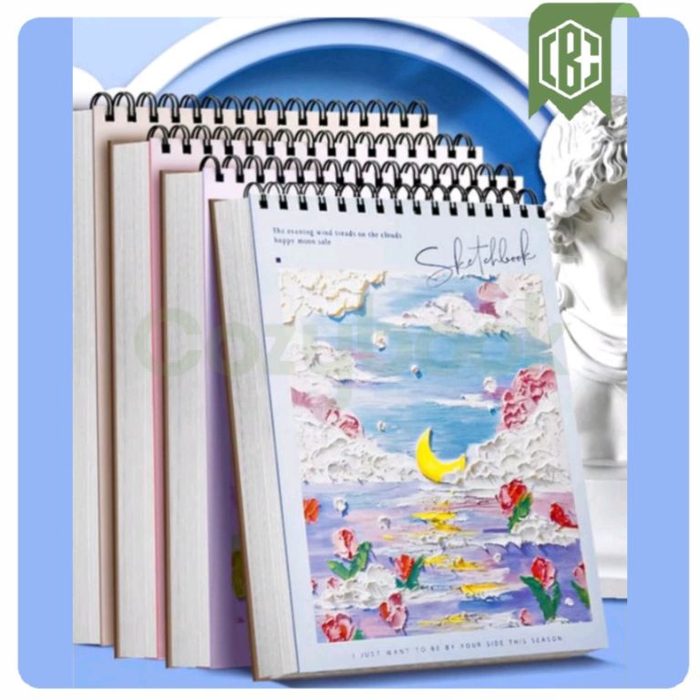 

Dijamin Asli PROMOSketchbook A4 Buku Gambar A4 BUKU Sketsa Vertikal Jilid Spiral 45 Lembar 9 Halaman Motif ART 3D Lukisan
