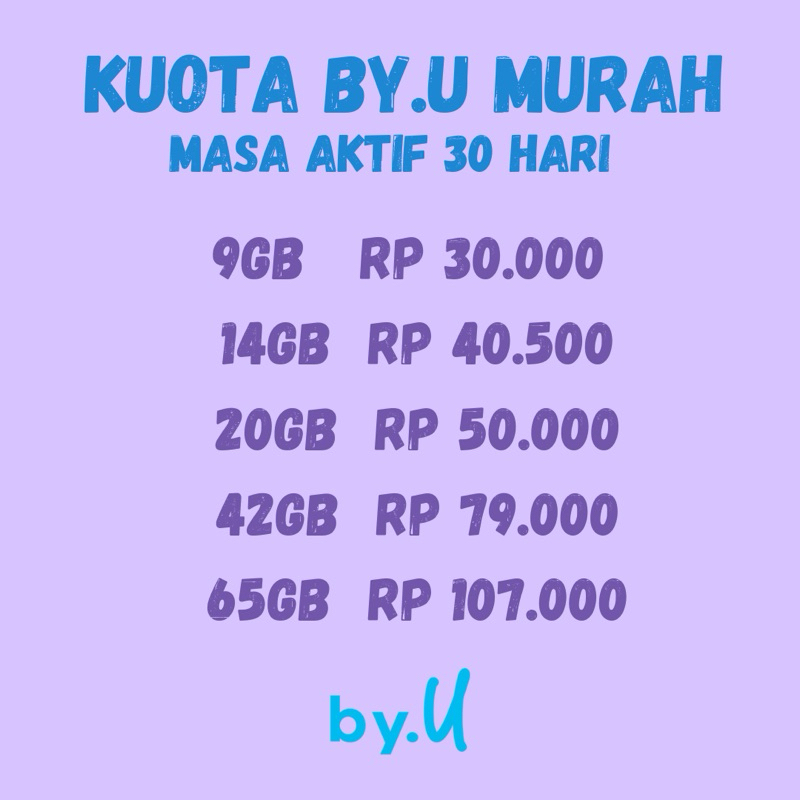 Kuota By.U Murah Kuota Byu Perbulan