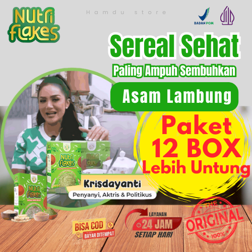 

Nutriflakes Garansi Original 12 Box - Sereal Umbi Garut Solusi Ampuh Atasi Asam Lambung