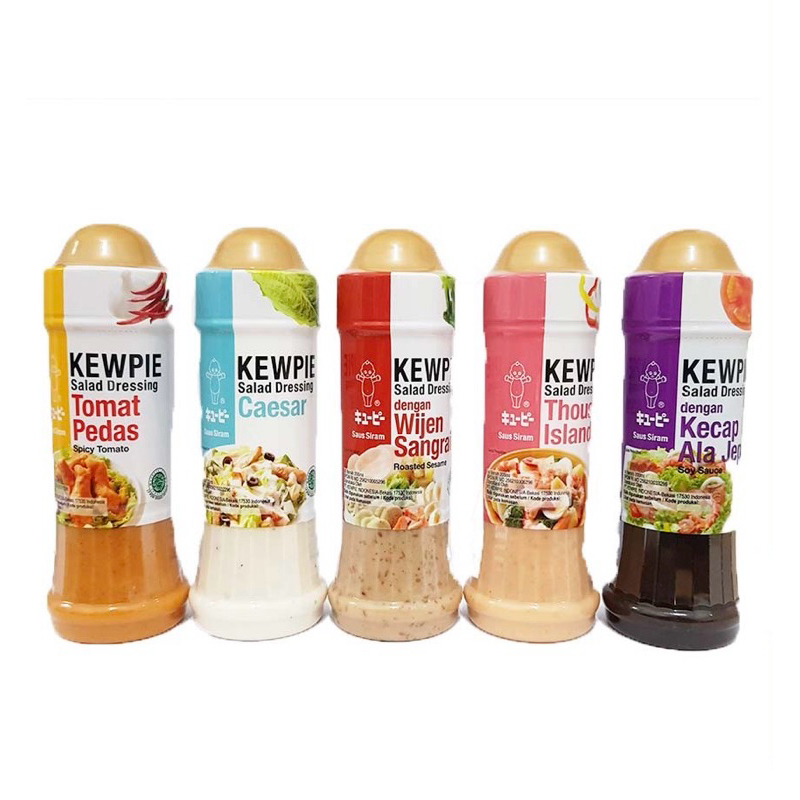 

KEWPIE salad dressing / kewpie wijen sangrai / thousand island / caesar / kecap jepang / tomat pedas