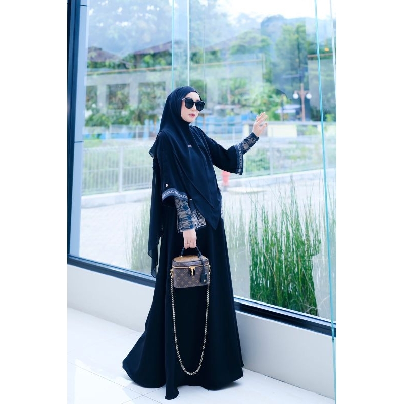 xaquila black joza clothing, dress ceruty joza dress hitam joza gamis hitam joza gamis joza ready st
