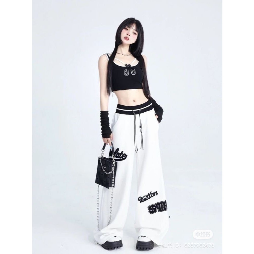 CELANA LOOSE PANTS Y2K CELANA BAGGY PANTS SNSB PRIA WANITA  KASUAL DANCE  FULL PRINTING VUTTON UKURA