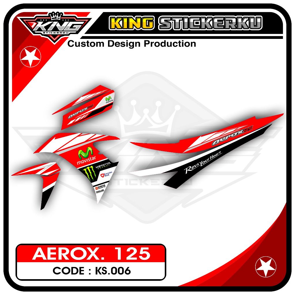 Sticker Striping List Variasi Aerox 125 - Stiker Striping Aksesoris Motor Aerox 125. KS.07