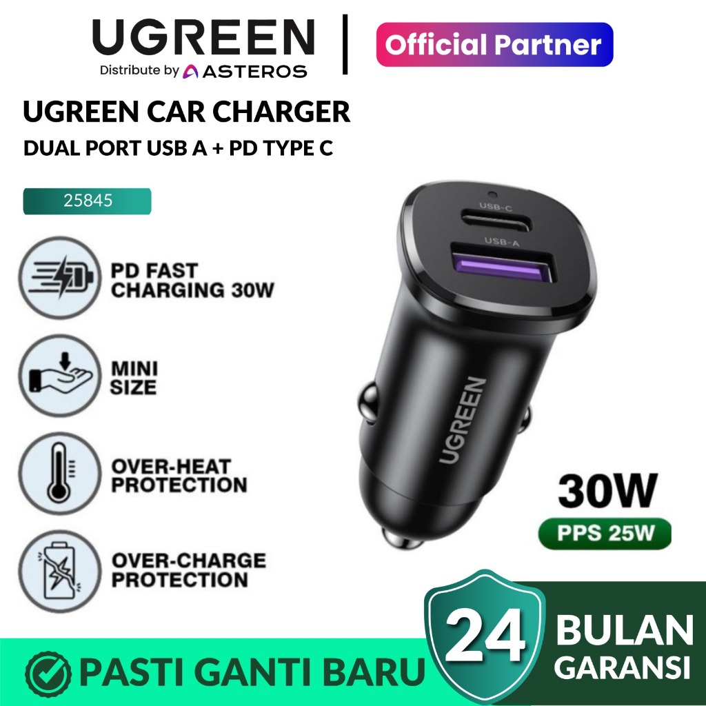 UGREEN Car Charger 30w 36W 63W Type-C and USB Slot QC PD Casan Mobil Ugreen 25845 10144 35023  Charg