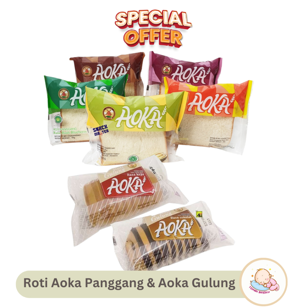 

Aoka Roti Panggang 65gr dan Roti Gulung 60gr Aneka Macam Rasa