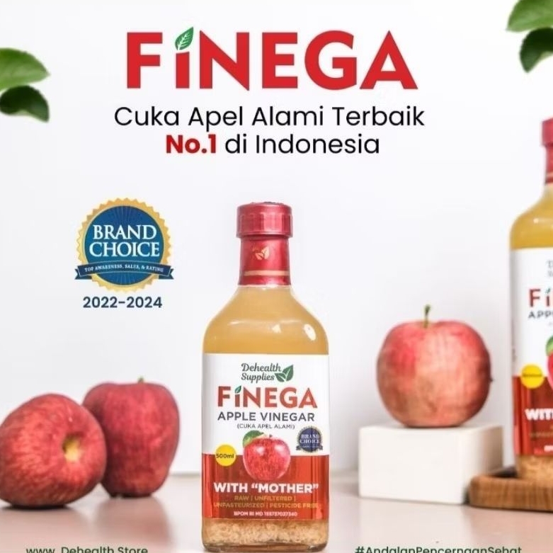 

FINEGA | CUKA APEL ALAMI TERBAIK NO. 1 | 500ml Botol Kaca