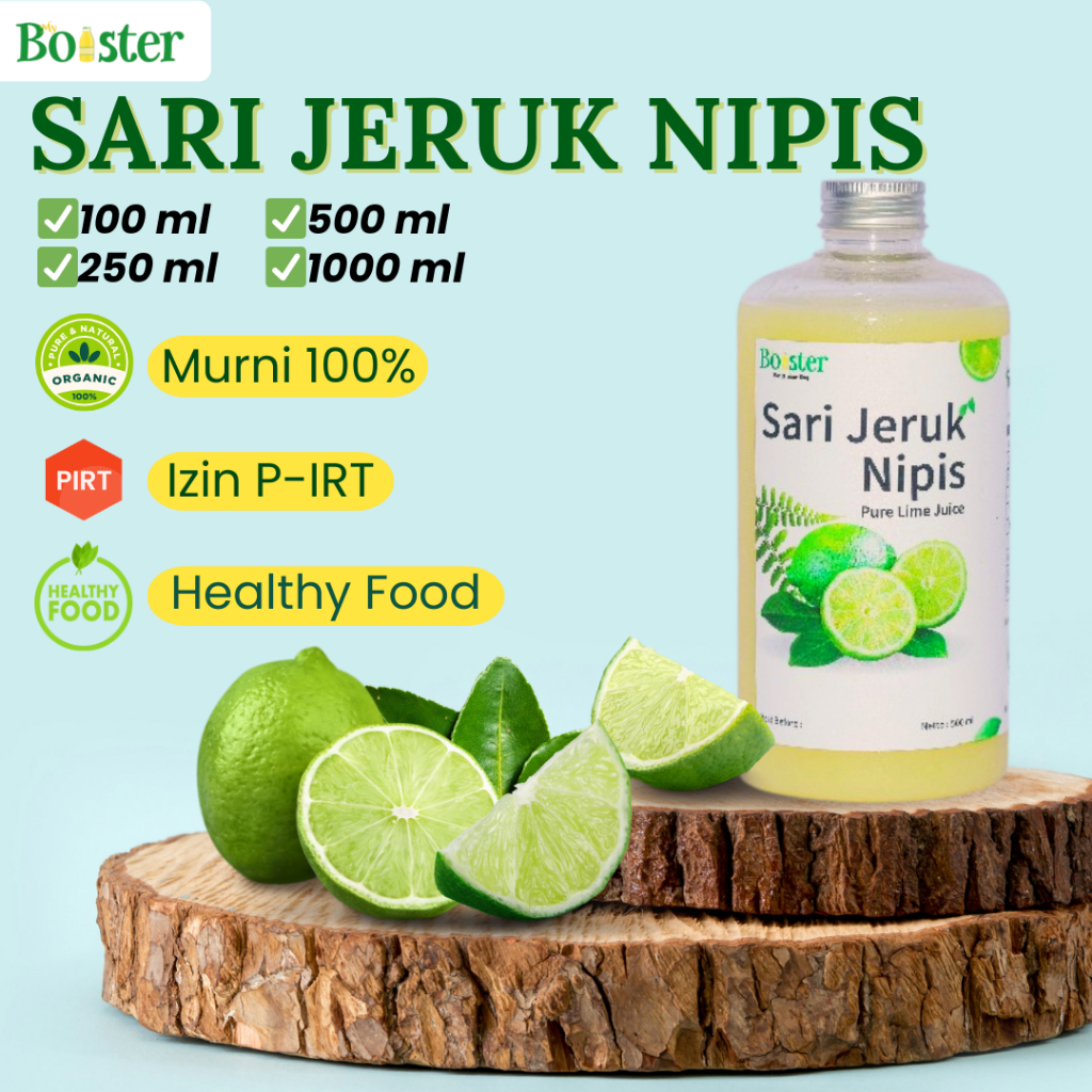 

MYBOOSTER SARI JERUK NIPIS FRESH MURNI 1000ML / PURE LIME JUICE TANPA GULA 500ML / JUS DIET DETOKS