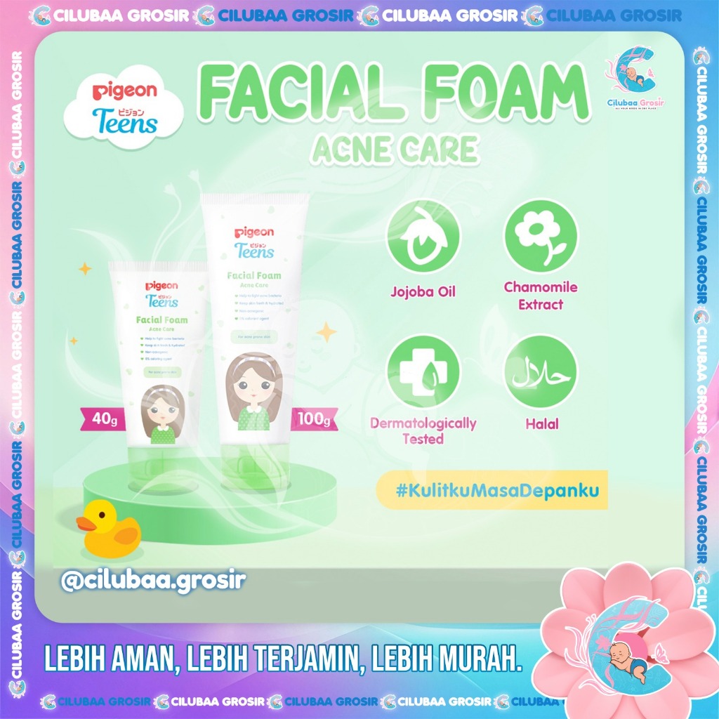 PIGEON TEENS Facial Foam Acne Care 40Gr | 50Gr || Pembersih Wajah Remaja Pigeon || Sabun Muka Khusus