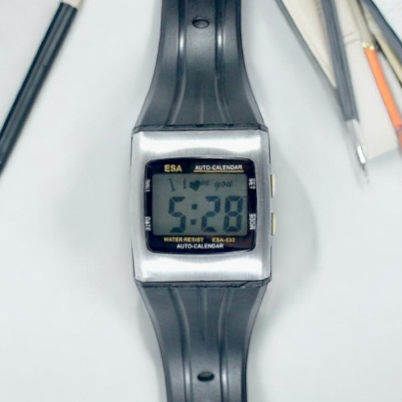 Jam Tangan Pria Wanita Unisex Jam Tangan Digital Warna Hitam ESA 532