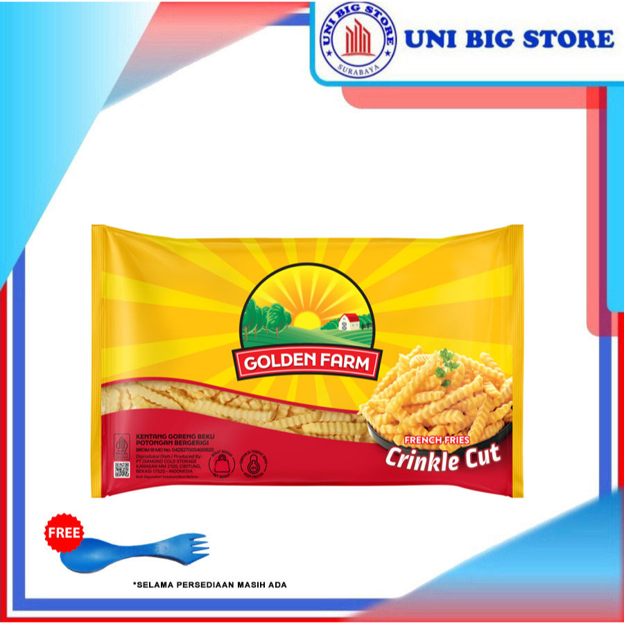 

Golden Farm French Fries Crinkle Cut 1 kg Kentang Goreng Bergerigi