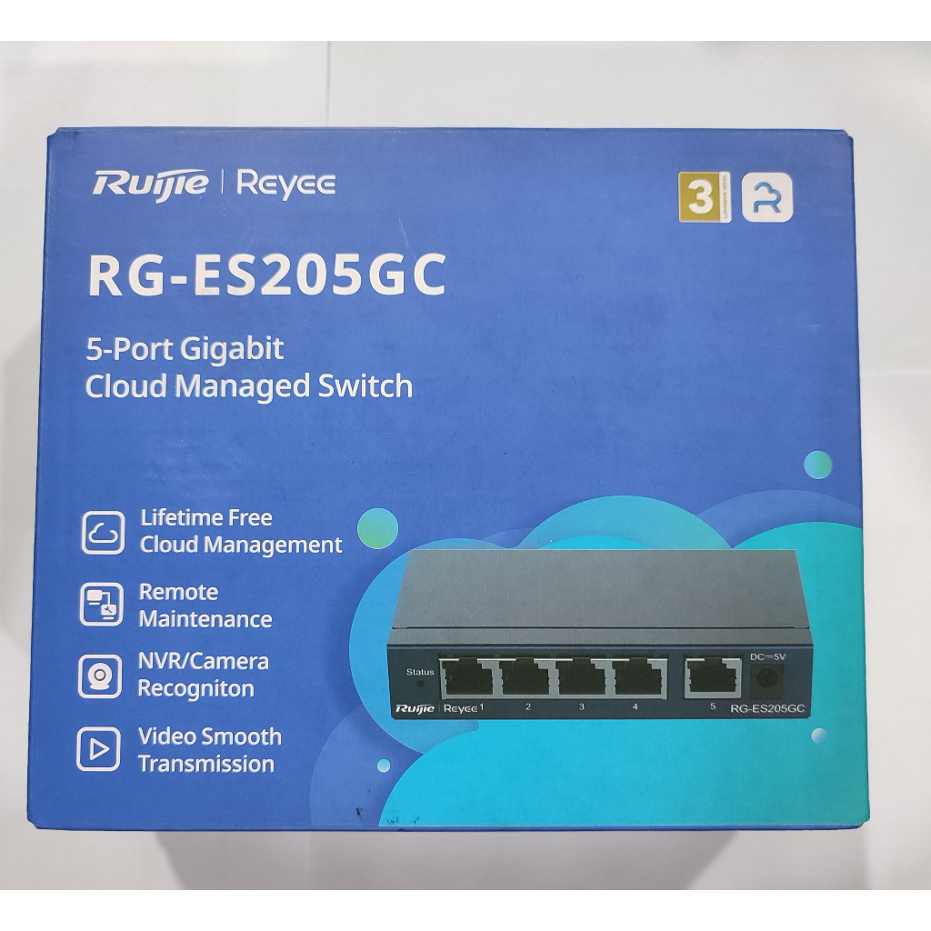 RUIJIE RG-ES205GC, Switch Cerdas Cloud Manage 5-Port Gigabit Non-PoE