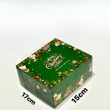 

1 Pack Isi 5 Pcs Kotak Hampers Natal Xmas Dus Brownies Motif Christmas Muat 2 Toples Persegi Panjang 350Gr